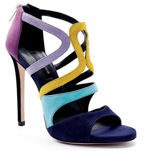 Look fornew Ruthie Davis styles at Grace Bay Club: Kiernan, in rainbow (as shown) or black with multi-metal straps.