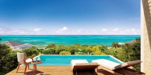 The free-standing, one- and two-bedroom cottages will include private pools and outdoor terraces, bathrooms with outdoor private shower gardens, 13-foot vaulted ceilings and floor-to-ceiling glass windows to maximize the seductive views of the island’s renowned turquoise waters.