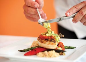 Grilled Chicken Supreme with citrus quinoa, chili tomato jam, corn and avocado relish showcases Hutchings light, fresh new lunch menu dishes. Chef Peter Keegan is also introducing a new summer menu at Grace’s Cottage. 